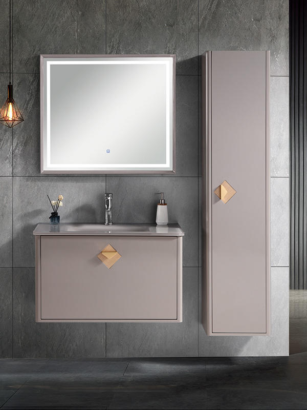 Modernes elegantes wandhängendes Badezimmer-Schrank-Set Glas-Arbeitsplatte
