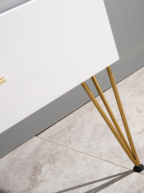 80CM bodenstehender Badezimmerschrank mit goldenen Metallbeinen