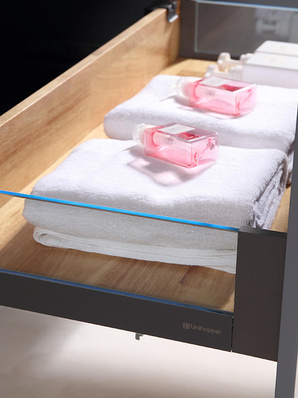 Modernes elegantes wandhängendes Badezimmerschrank-Set mit LED-Lichtseitenwänden der Schublade