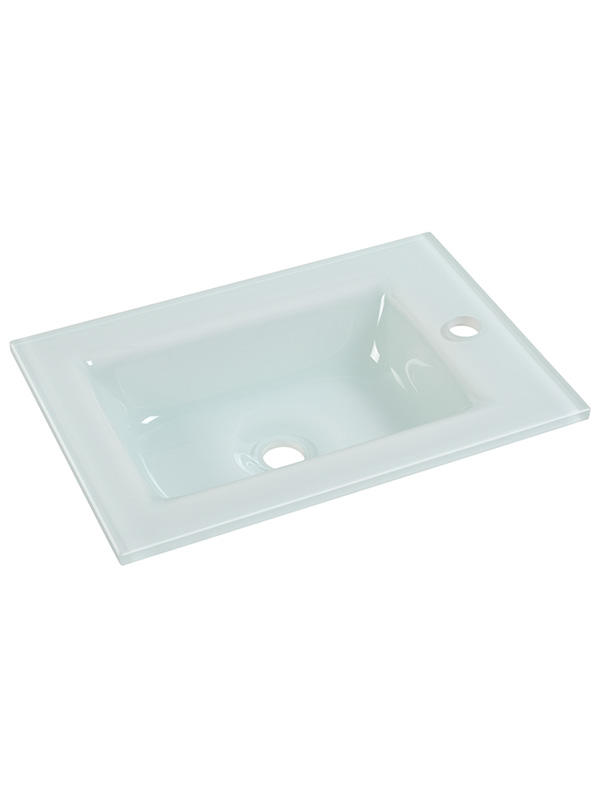 50cm Extra klares Glas Weißes Glas Aufsatzbecken Waschbecken im Badezimmer