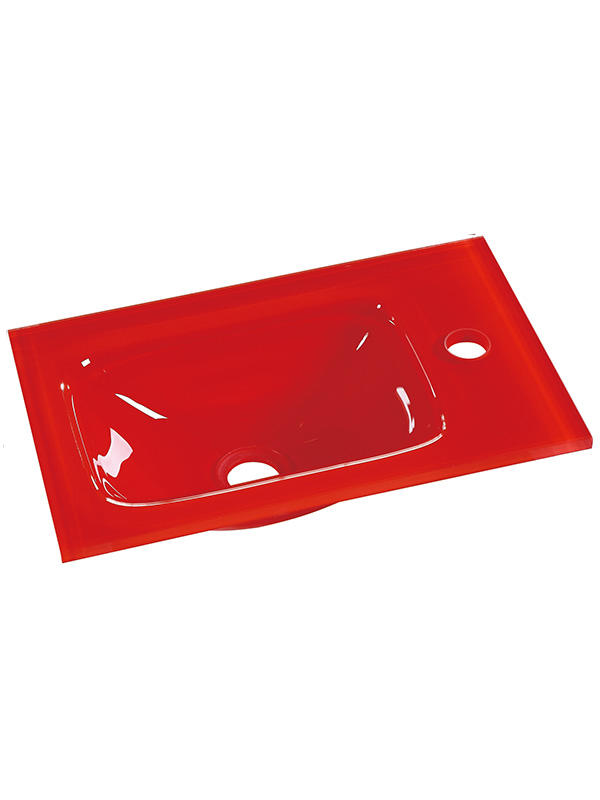 43cm rotes kleines Glasbecken Waschbecken im Badezimmer